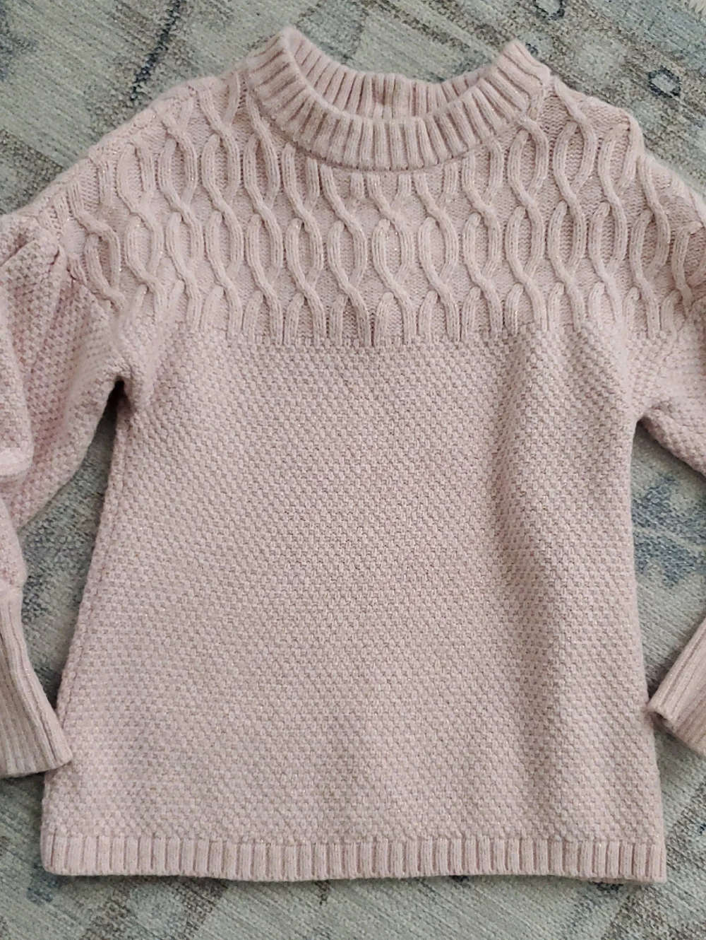 Janie and Jack Girls Textured Tunic Sweater Tea Party Pink Metallic Sz6
